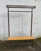 A VINTAGE INDUSTRIAL STYLE P E / CLOAKROOM BENCH H 182 cm, W 114 cm