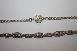 TWO STERLING SILVER BRACELETS, TOTAL WEIGHT 9.9 G