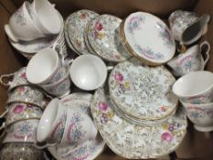 A TRAY OF ASSORTED CHINA TO INCLUDE GAINSBOROUGH