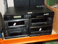 A TECHNICS CH900 STACKING STEREO SYSTEM TOGETHER WITH A KORG M3R AI SYNTHESIS MODULE AND A PAIR OF