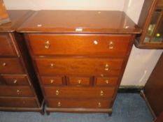 A STAG MINSTREL SEVEN DRAWER CHEST - ONE HANDLE MISSING