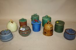 A COLLECTION OF CONDIMENT JARS (10)