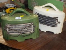 TWO VINTAGE STONEWARE PORTABLE HEATERS