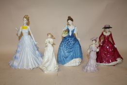 A COLLECTION OF LADY FIGURES COMPRISING OF ROYAL DOULTON 'HELEN' HN3601, 'THANK YOU' HN3390,