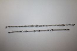 TWO STERLING SILVER BRACELET, APPROX WEIGHT 8.2 G