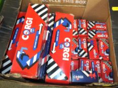 A TRAY OF BOXED VINTAGE DIECAST CORGI MODEL CARS