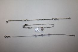 THREE SILVER BRACELETS, APPROX WEIGHT 9.1 G