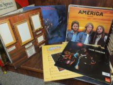 A COLLECTION OF LP RECORDS ETC., TO INCLUDE CREAM, MOODY BLUES, AMERICA ETC.