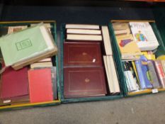 THREE TRAYS OF VINTAGE AND MODERN BOOKS TO INCLUDE ENGINEERING BOOKS, COMPUTER BOOKS AND MUSIC BOOKS