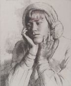 GERALD LESLIE BROCKHURST (1890-1978). Portrait study of a young woman 'La Beguin, (Anais)', signed