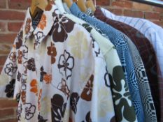 A COLLECTION OF EIGHT VINTAGE AND RETRO STYLE MENS SHIRTS, to include six new / old shop stock