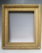 A 19TH CENTURY GOLD FRAME WITH ACANTHUS LEAF DESIGN TO OUTER EDGE, frame W 9.5 cm, frame rebate 46.5