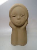 A VINTAGE RETRO RUSSIAN STUDIO POTTERY HEAD AND SHOULDERS STUDY MARKED TEKT ART.E 40/4, in the
