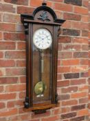 A WALNUT CASED SINGLE WEIGHT VIENNA REGULATOR WALL CLOCK BY H ENDLER & Co. CIRCA 1880, the walnut