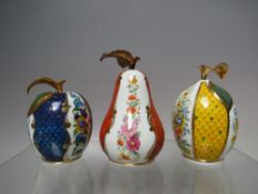 THREE ROYAL WORCESTER 'CONNOISSEUR COLLECTION' CANDLE SNUFFERS, each in the form of a piece of