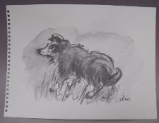 CIRCLE OF JOHN KYFFIN WILLIAMS (1918-2006). Study of a dog, bears initials lower right, pencil on