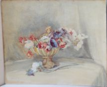 WINFRED PERCY BIDDLE (b.1878). Still life study 'Flowers of the Wind', see verso, signed lower left,