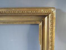 A 19TH CENTURY GOLD FRAME WITH EGG AND DART DESIGN TO OUTER EDGE, frame W 10 cm, frame rebate 102