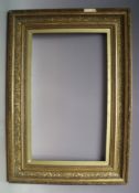 A 19TH CENTURY GOLD FRAME WITH ACANTHUS LEAF DESIGN TO OUTER EDGE, with gold slip, frame W 6.5 cm,