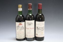 3 BOTTLES OF BORDEAUX CONSISTING OF 1 BOTTLE OF BEAU MAYNE 1979, 1 bottle of Chateau Ricquey