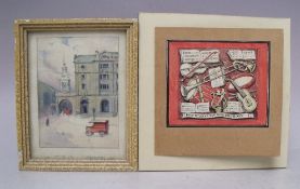 GEORGE EDWARD KRUGER GRAY (1880-1943). Original study for a birthday card with various musical