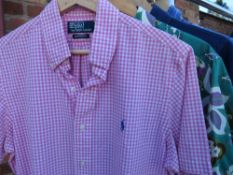 A SELECTION OF VINTAGE RALPH LAUREN SHIRTS, comprising two check shirts - size M and a classic
