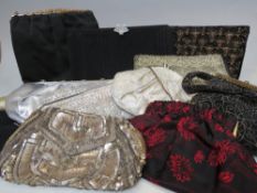 A COLLECTION OF VINTAGE LADIES BAGS, various styles and periods to include bead work and embroidered