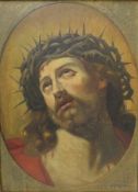 J.DE RAEVE AFTER GUIDO RENI (XIX). Continental school, study of Christ, with crown of thorns, signed