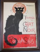 A VINTAGE FRENCH POSTER 'TOURNEE DU CHAT NOIR AVEC RODOLPHE SALIS', indistinctly signed in plate low