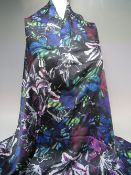 A BIBA ORIENTAL LILY PATTERNED SILK SCARF, approx 176 x 60 cm