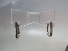 A PAIR OF 18CT WHITE GOLD & DIAMOND EARRINGS, stamped 18KT, approx. 2.2 g