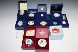 A COLLECTION OF HALCYON DAYS COMMEMORATIVE ENAMEL BOXES, to include The 1987 Easter Egg, Happy