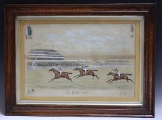 W. BRANDT (XIX-XX). A horse racing scene 'The Derby, 1893', signed lower right, watercolour,