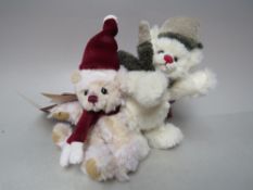 TWO LIMITED EDITION CHARLIE BEARS CHRISTMAS STOCKING BEARS, comprising socks Berry Red and Socks