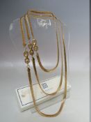 A SET OF THREE VINTAGE GIVENCHY GOLDTONE HERRINGBONE & LOGO NECKLACES, each stamped to the reverse