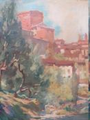 BENN (XX). Impressionist study of San Gimigniano, Italy, signed lower left, oil on canvas board,