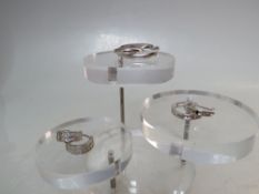 THREE PAIRS OF 9CT WHITE GOLD EARRINGS, to include two gemset pairs, approx. combined weight 4.7