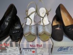 THREE PAIRS OF VINTAGE 1940s / 1950s LADIES SHOES, comprising a pair of Black Van Dal shoes size 65D