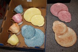 A SET OF FOUR ROYAL ALBERT GOSSAMER CUPS AND SAUCERS