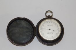 AN F. ROBSON & CO OF NEWCASTLE UPON TYNE POCKET BAROMETER IN ORIGINAL FITTED CASE