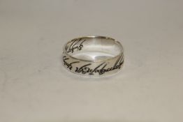 A STERLING SILVER LORD OF THE RINGS RING