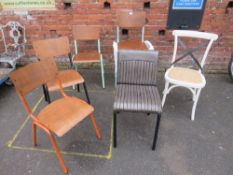 A SELECTION OF ASSORTED MODERN STOOLS AND CHAIRS (6)