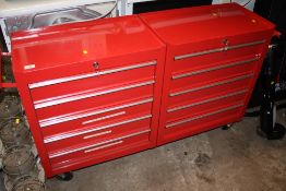A TEN DRAWER TOOL TROLLEY