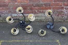 A PAIR OF MODERN HANGING LAMPS