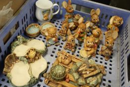 A COLLECTION OF PENDELFIN RABBITS AND DISPLAY STAND ETC. (16 ITEMS IN TOTAL)