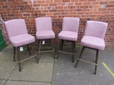 A SET OF FOUR MODERN SWIVEL BAR STOOLS