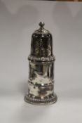 A HALLMARKED SILVER SUGAR CASTER APPROX WEIGHT - 141.9G