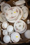 A TRAY OF ROYAL ALBERT MOSS ROSE CHINA