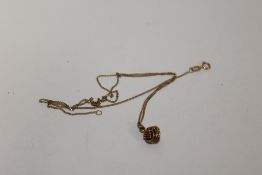 A 9 CARAT GOLD LADIES NECKLACE APPROX WEIGHT - 1.5G