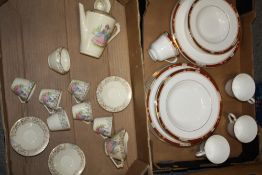 A TRAY OF ROYAL DOULTON SANDON CHINA TOGETHER WITH AN EMPIRE COFFEE SET
